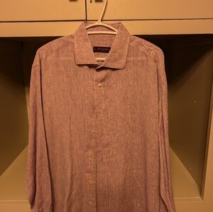 Etro Men's purple linen size 45 made in Italy, pearl buttons